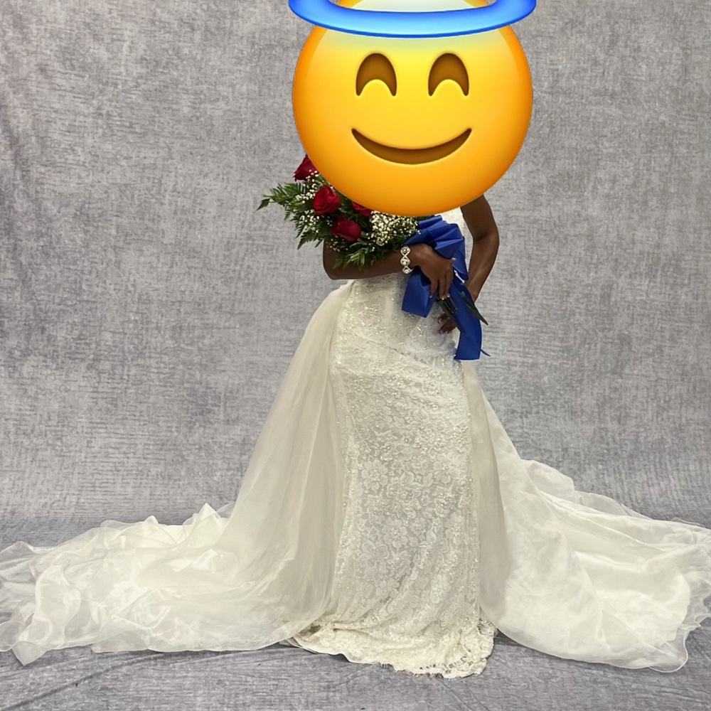 Elegant White Lace Wedding Dress- worn once to homecoming